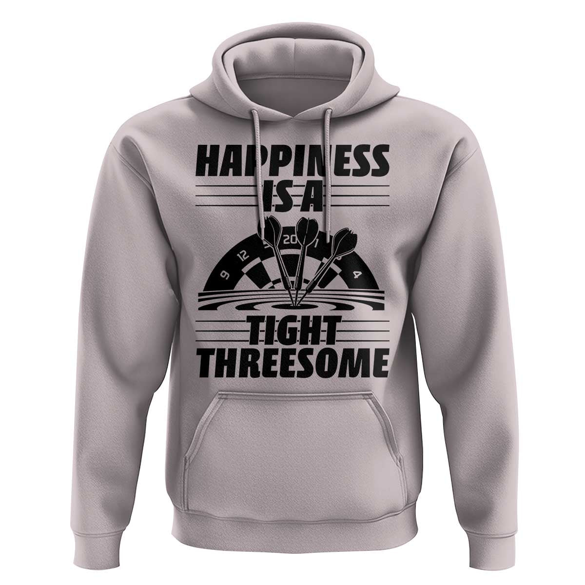Dirty Joke Darts Gift Hoodie Darts Happiness Is A Tight Threesome - Wonder Print Shop
