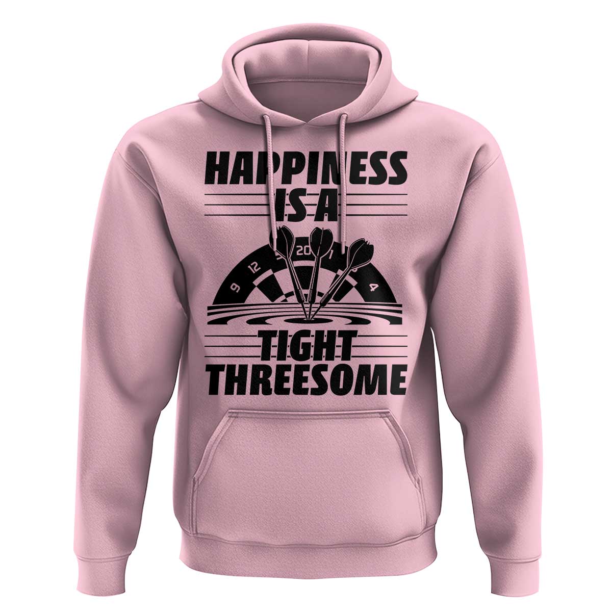 Dirty Joke Darts Gift Hoodie Darts Happiness Is A Tight Threesome - Wonder Print Shop