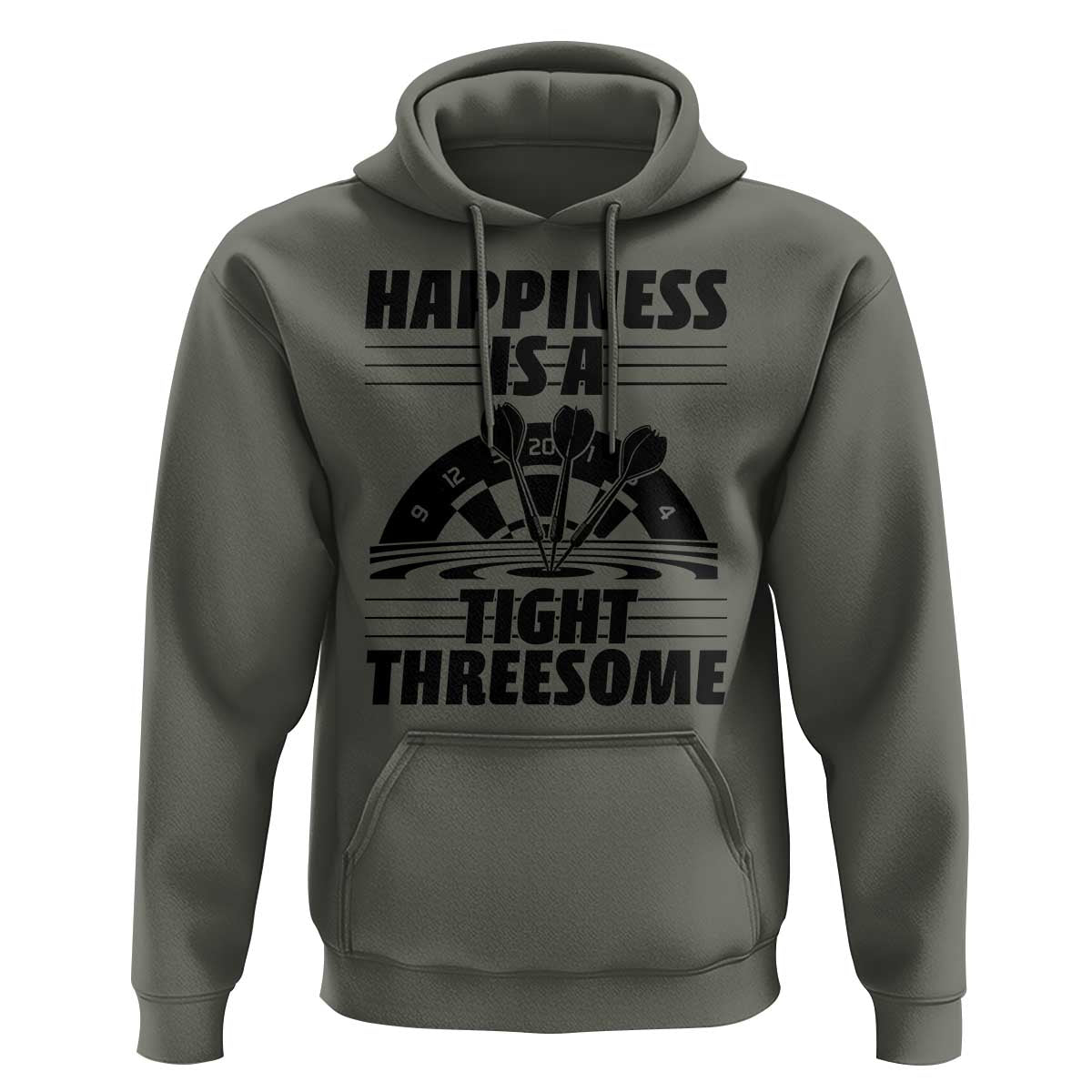 Dirty Joke Darts Gift Hoodie Darts Happiness Is A Tight Threesome - Wonder Print Shop