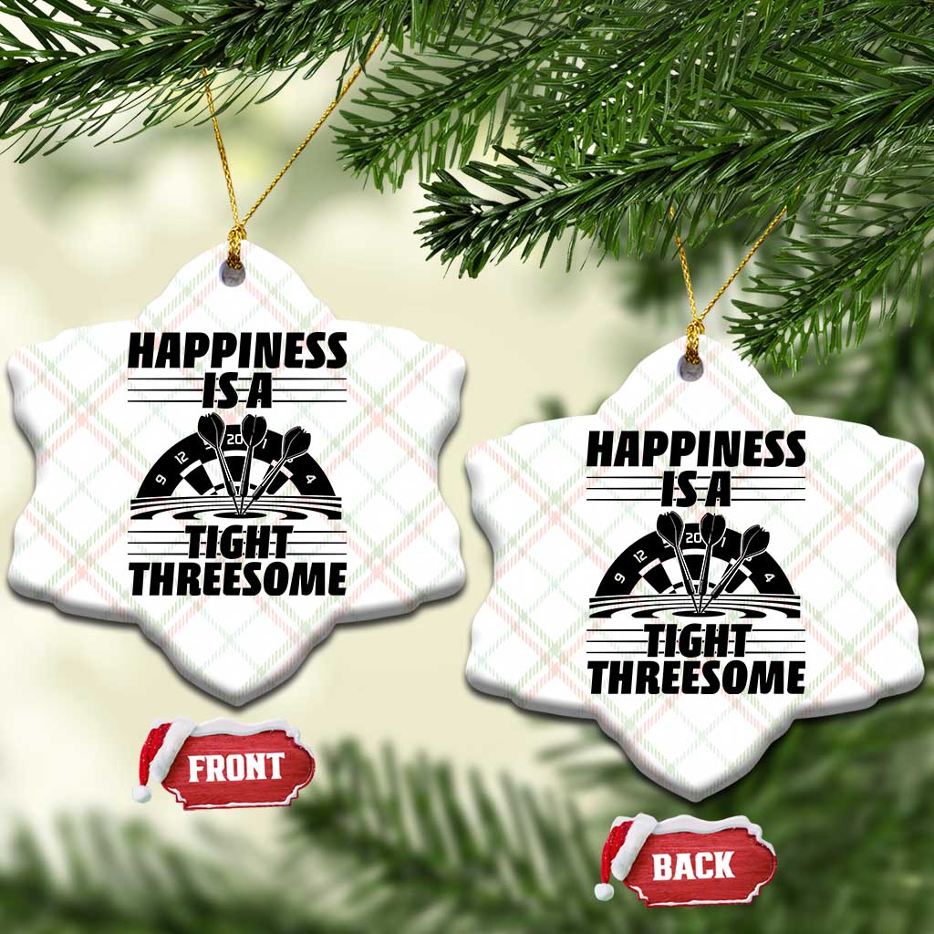 Dirty Joke Darts Gift Ceramic Ornament Darts Happiness Is A Tight Threesome - Wonder Print Shop