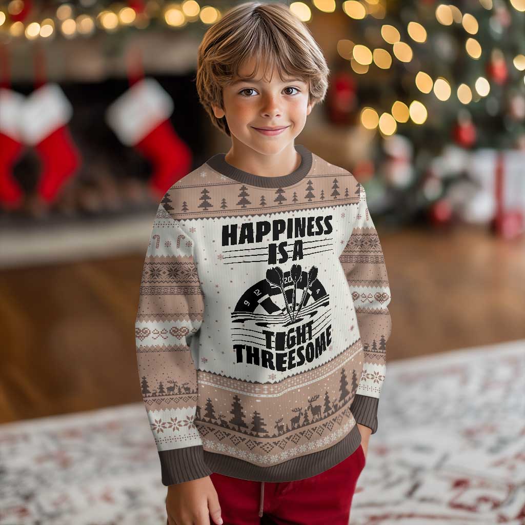 Dirty Joke Darts Gift Ugly Christmas Sweater Darts Happiness Is A Tight Threesome - Wonder Print Shop