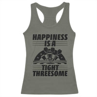 Dirty Joke Darts Gift Racerback Tank Top Darts Happiness Is A Tight Threesome - Wonder Print Shop