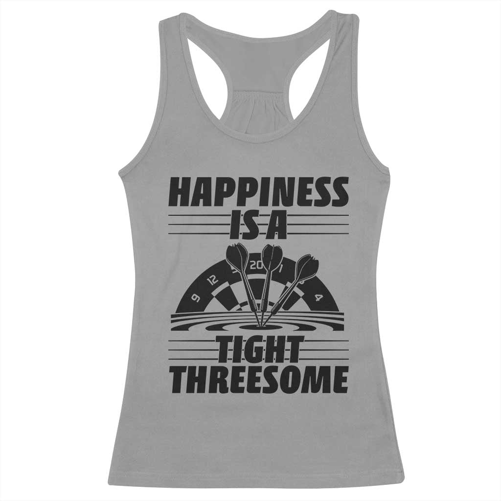 Dirty Joke Darts Gift Racerback Tank Top Darts Happiness Is A Tight Threesome - Wonder Print Shop