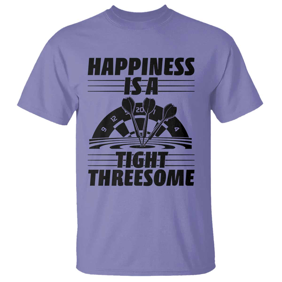 Dirty Joke Darts Gift T Shirt Darts Happiness Is A Tight Threesome - Wonder Print Shop