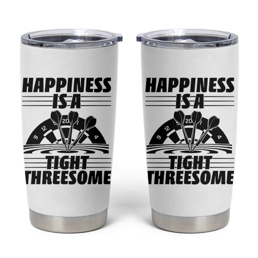 Dirty Joke Darts Gift Tumbler Cup Darts Happiness Is A Tight Threesome - Wonder Print Shop