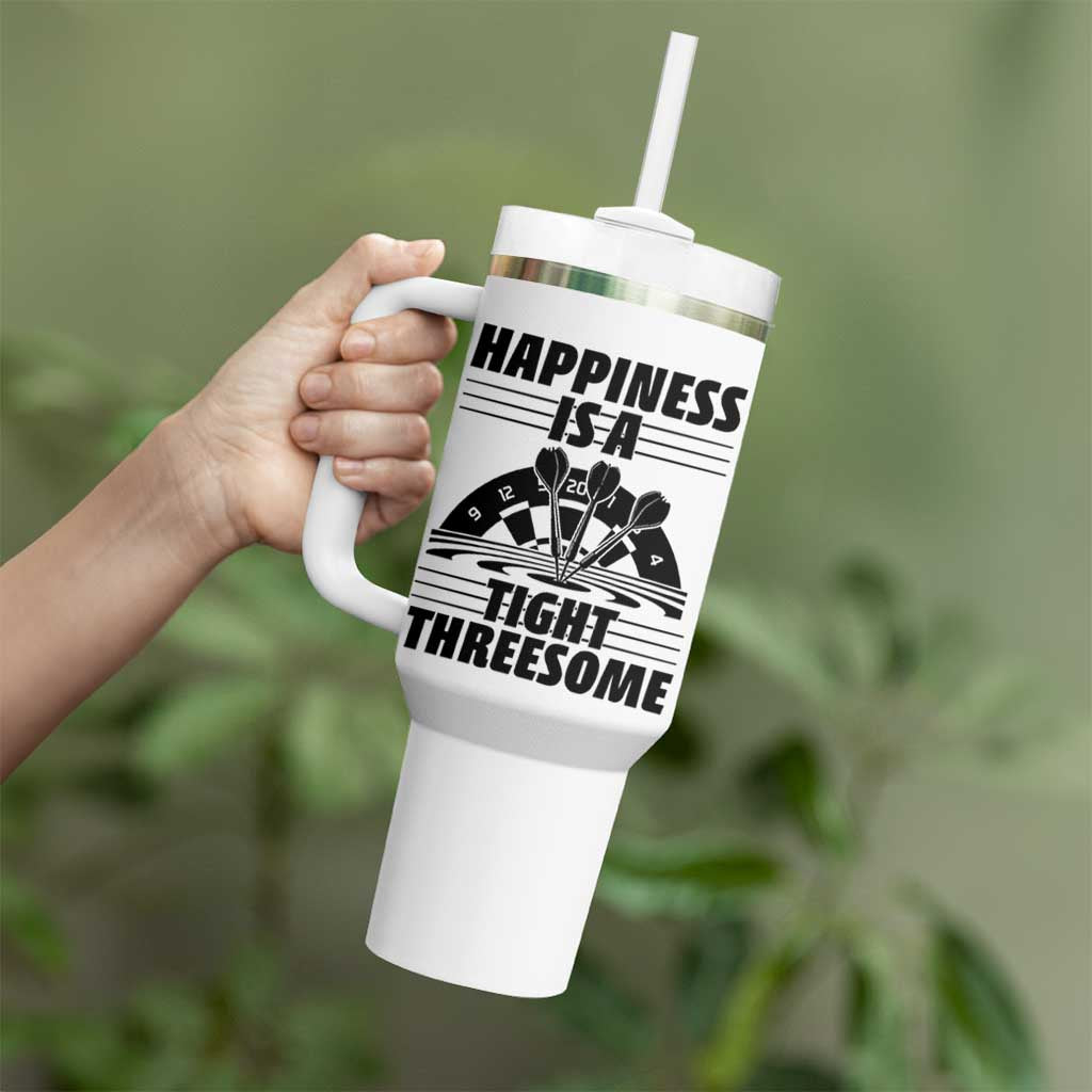 Dirty Joke Darts Gift Tumbler With Handle Darts Happiness Is A Tight Threesome - Wonder Print Shop