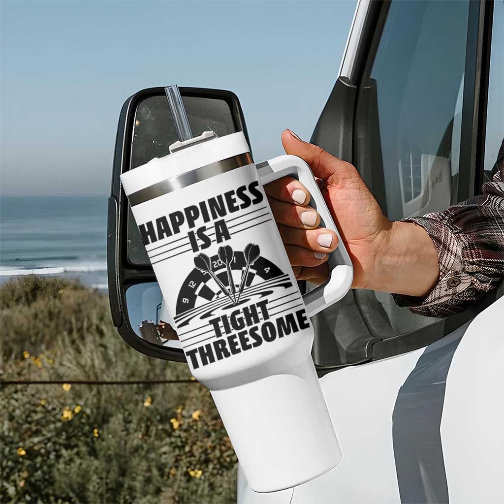 Dirty Joke Darts Gift Tumbler With Handle Darts Happiness Is A Tight Threesome - Wonder Print Shop