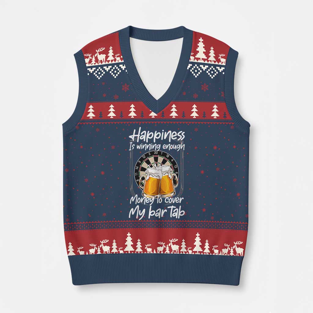 Bar Tab Darts Player Gift V-Neck Knit Sweater Vest Winning Money To Cover My Bar Tab - Wonder Print Shop
