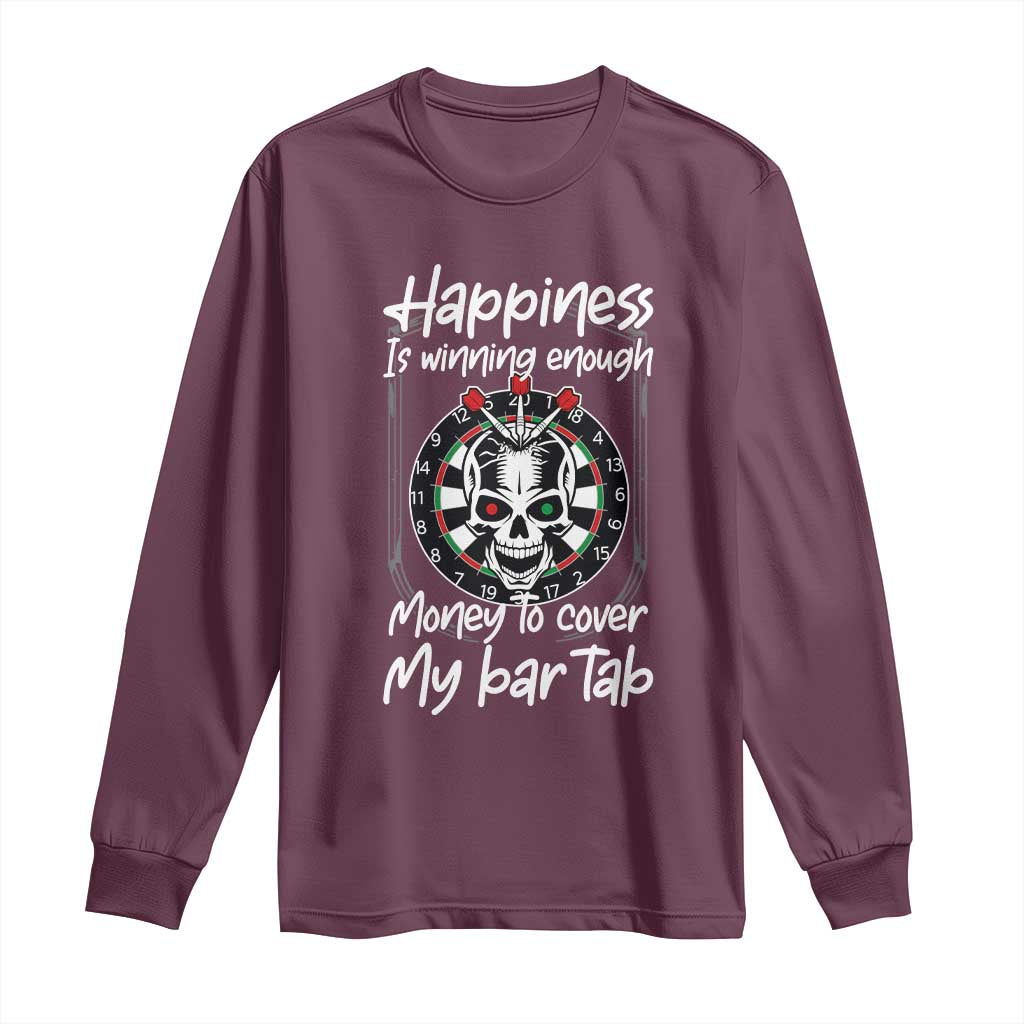 Darts Lover Drinking Game Long Sleeve Shirt Winning Money To Cover My Bar Tab - Wonder Print Shop