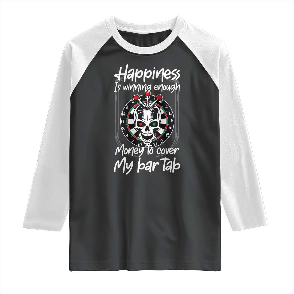 Darts Lover Drinking Game Raglan Shirt Winning Money To Cover My Bar Tab - Wonder Print Shop