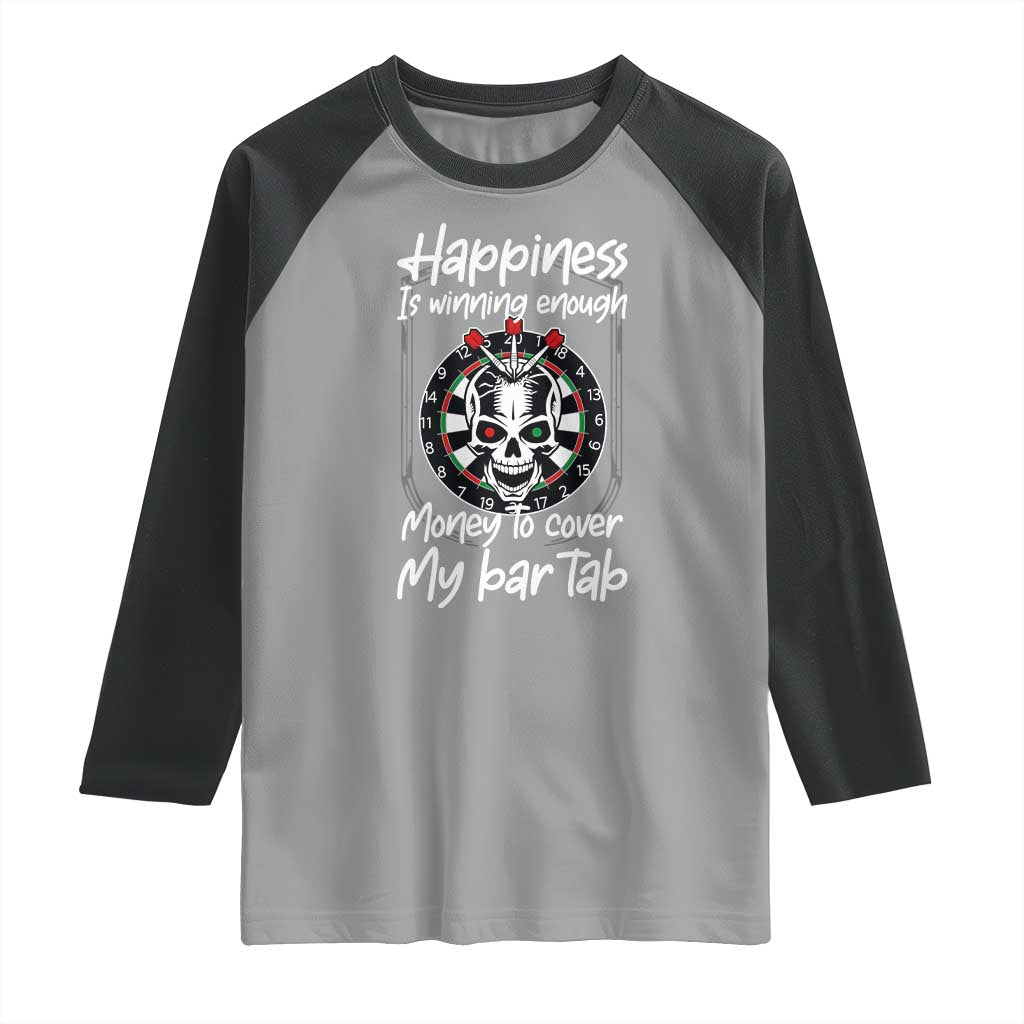 Darts Lover Drinking Game Raglan Shirt Winning Money To Cover My Bar Tab - Wonder Print Shop