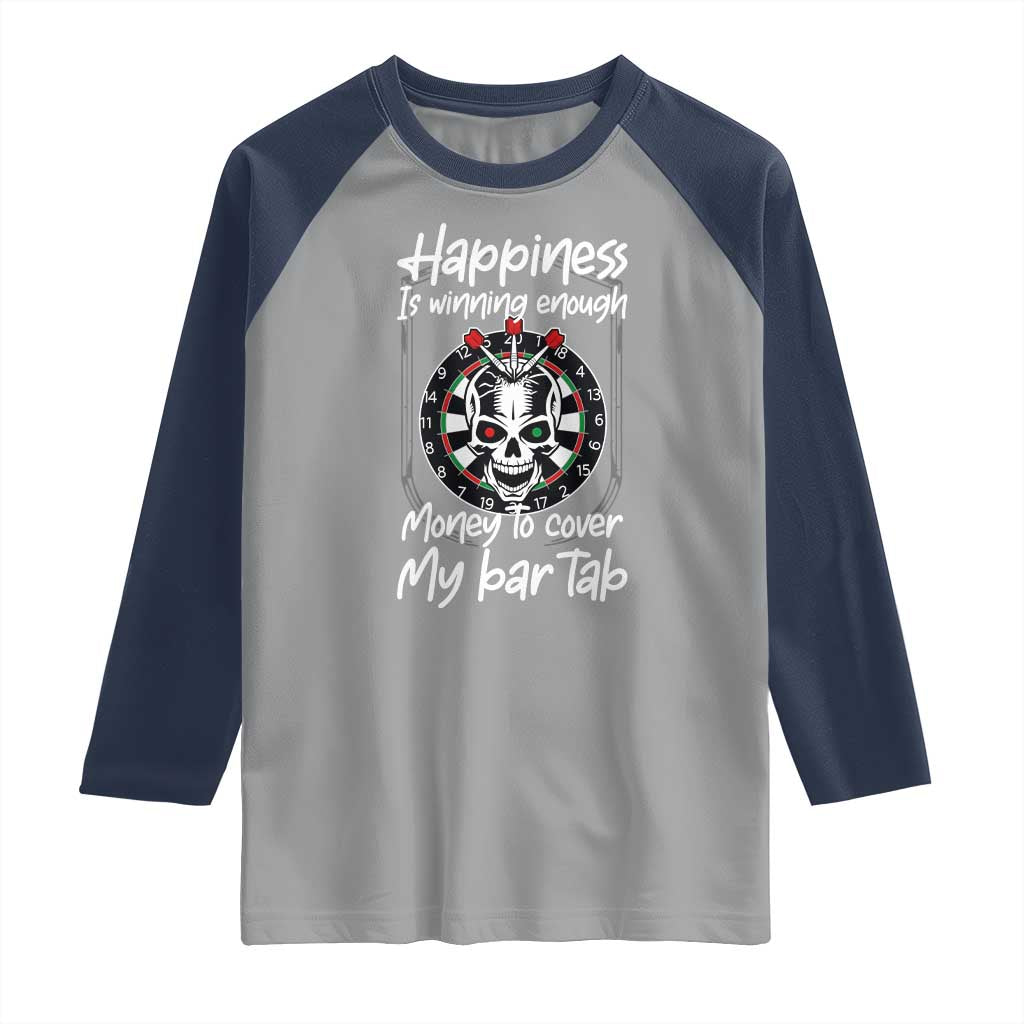 Darts Lover Drinking Game Raglan Shirt Winning Money To Cover My Bar Tab - Wonder Print Shop