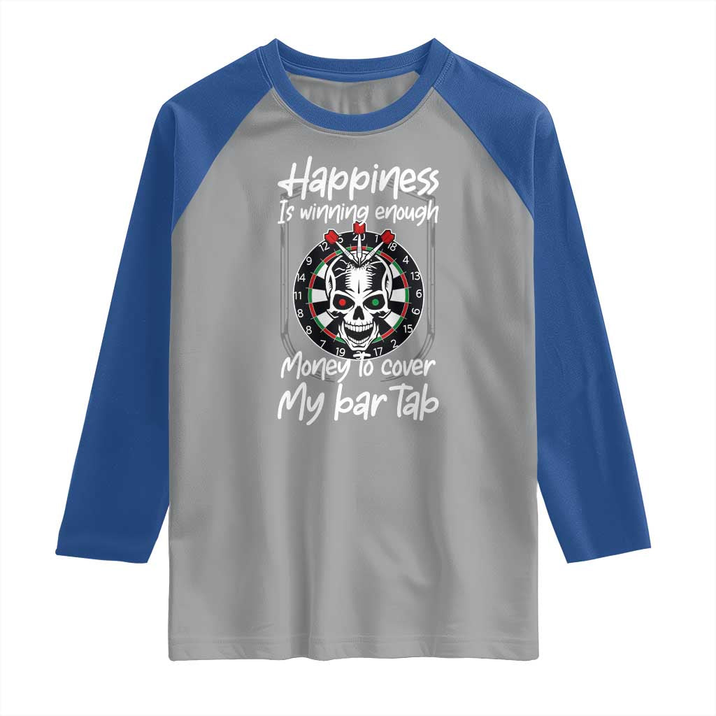 Darts Lover Drinking Game Raglan Shirt Winning Money To Cover My Bar Tab - Wonder Print Shop