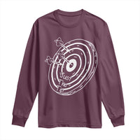Funny Dirty Humor Dart Player Long Sleeve Shirt Just The Tip - Wonder Print Shop