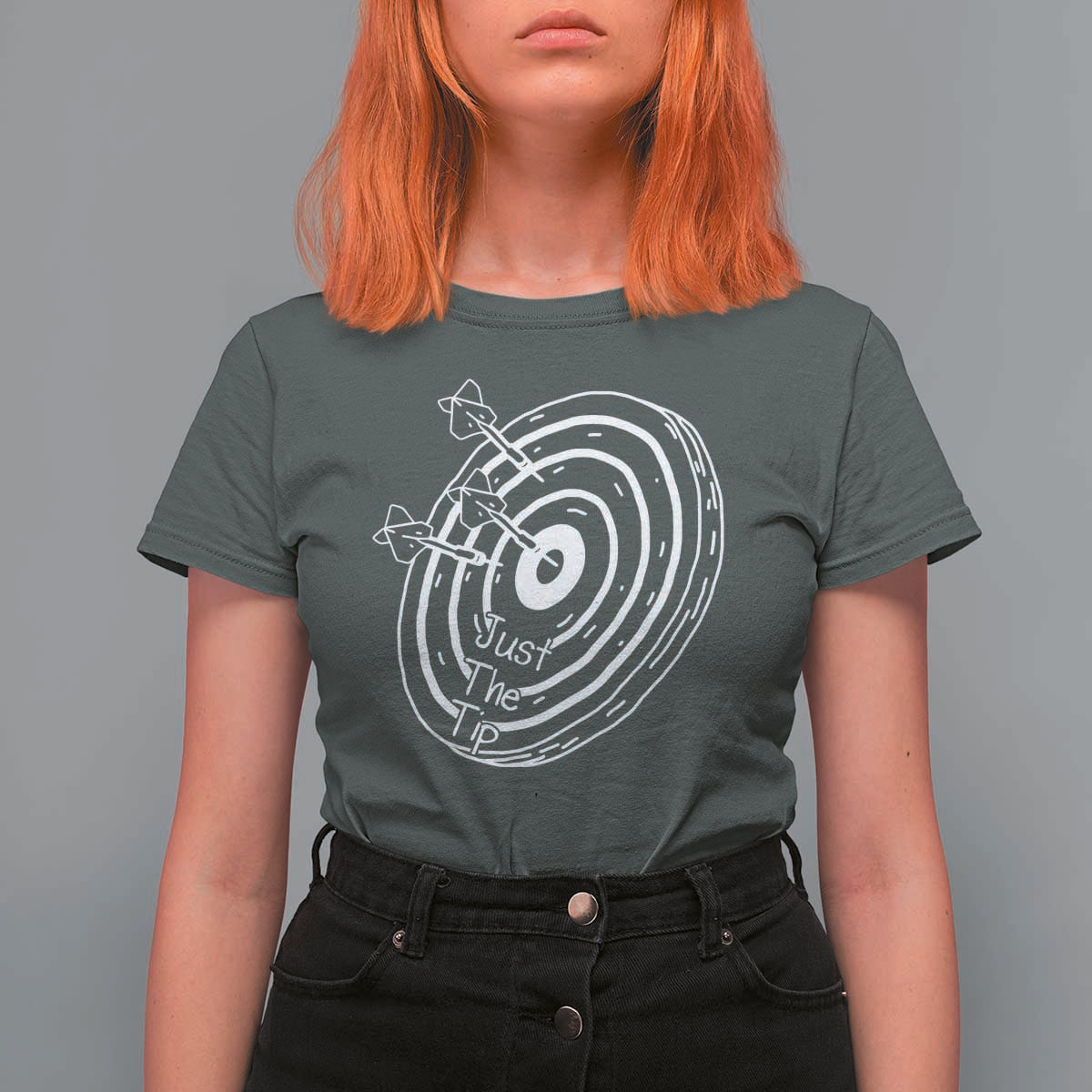 Funny Dirty Humor Dart Player T Shirt For Women Just The Tip - Wonder Print Shop