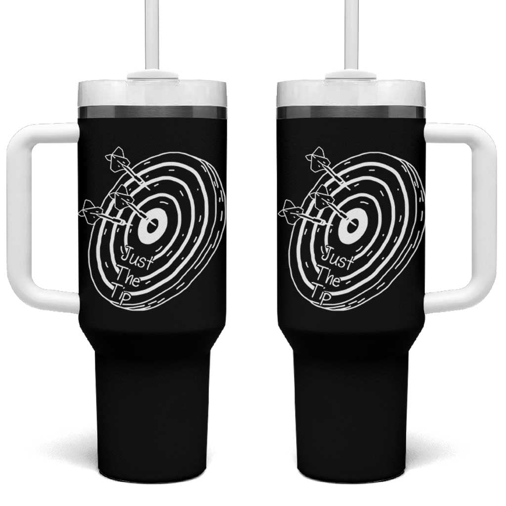 Funny Dirty Humor Dart Player Tumbler With Handle Just The Tip - Wonder Print Shop