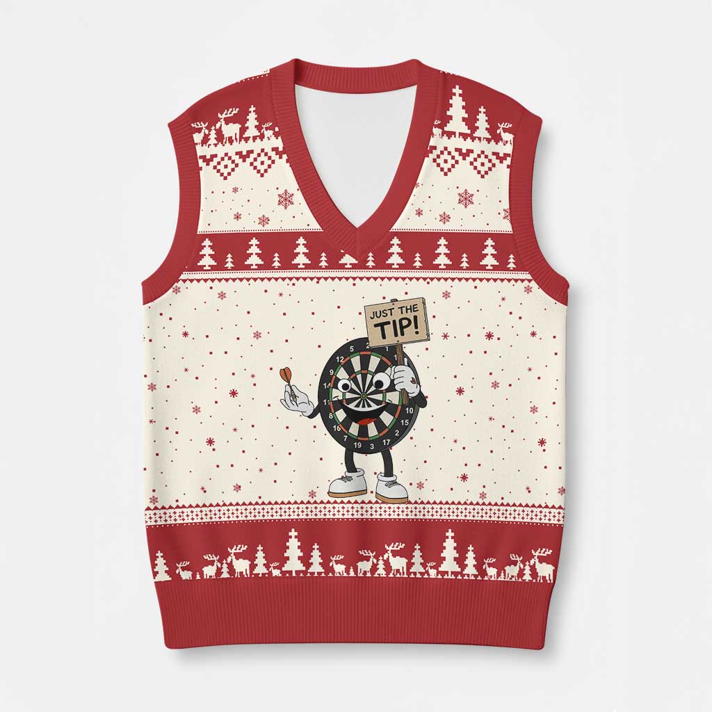 Just The Tip Quote V-Neck Knit Sweater Vest Dirty Humor Dartist Gift - Wonder Print Shop
