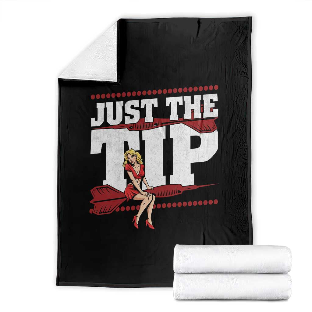 Funny Darts Player Gift Throw Blanket Just The Tip - Wonder Print Shop