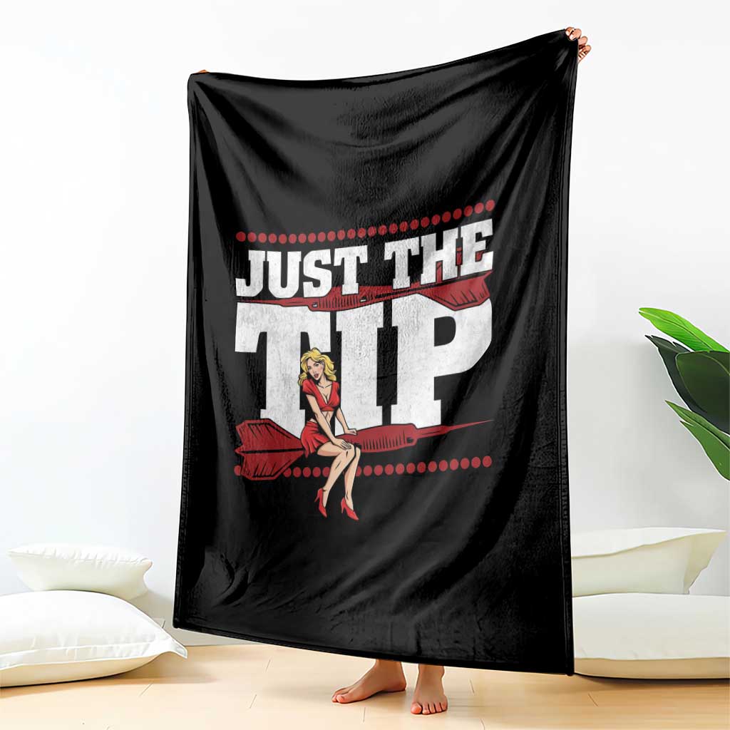 Funny Darts Player Gift Throw Blanket Just The Tip - Wonder Print Shop