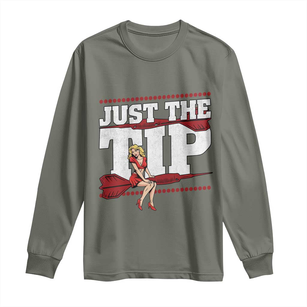 Funny Darts Player Gift Long Sleeve Shirt Just The Tip - Wonder Print Shop