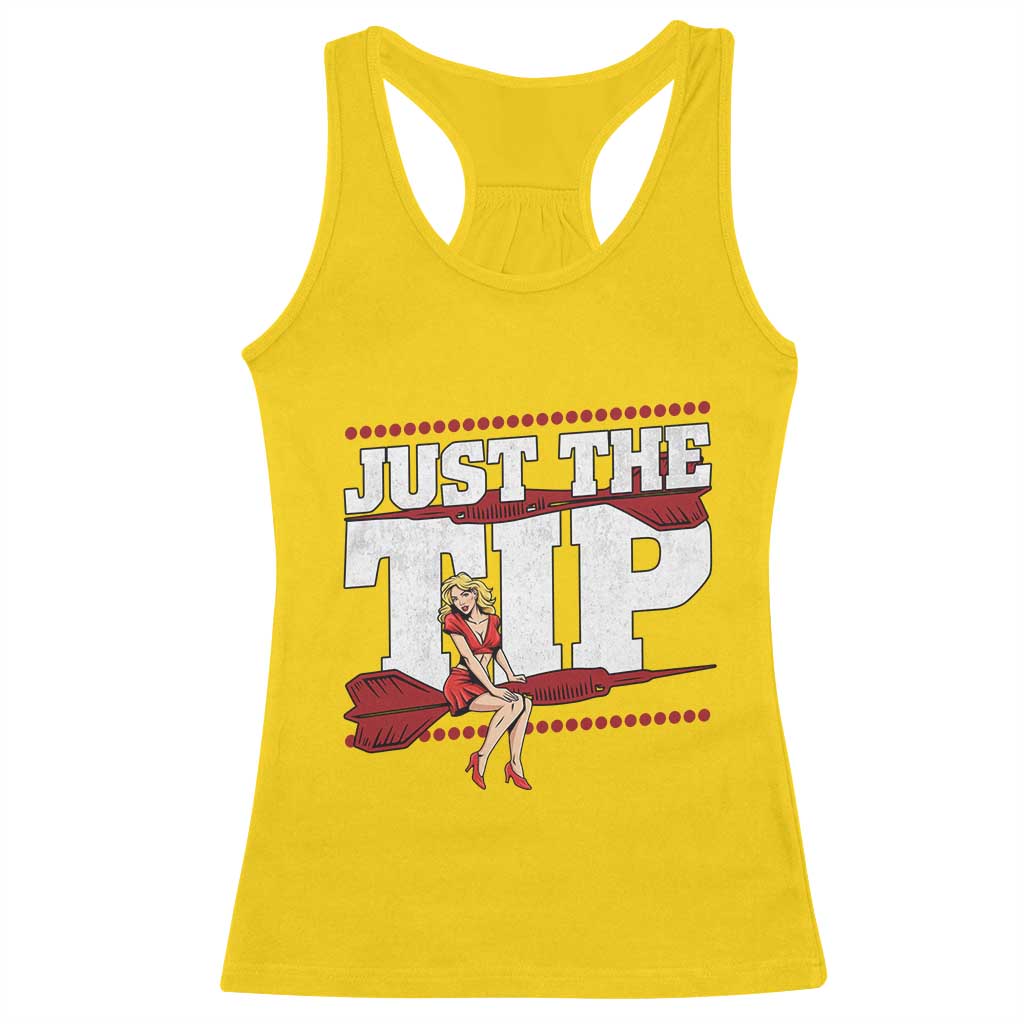Funny Darts Player Gift Racerback Tank Top Just The Tip - Wonder Print Shop
