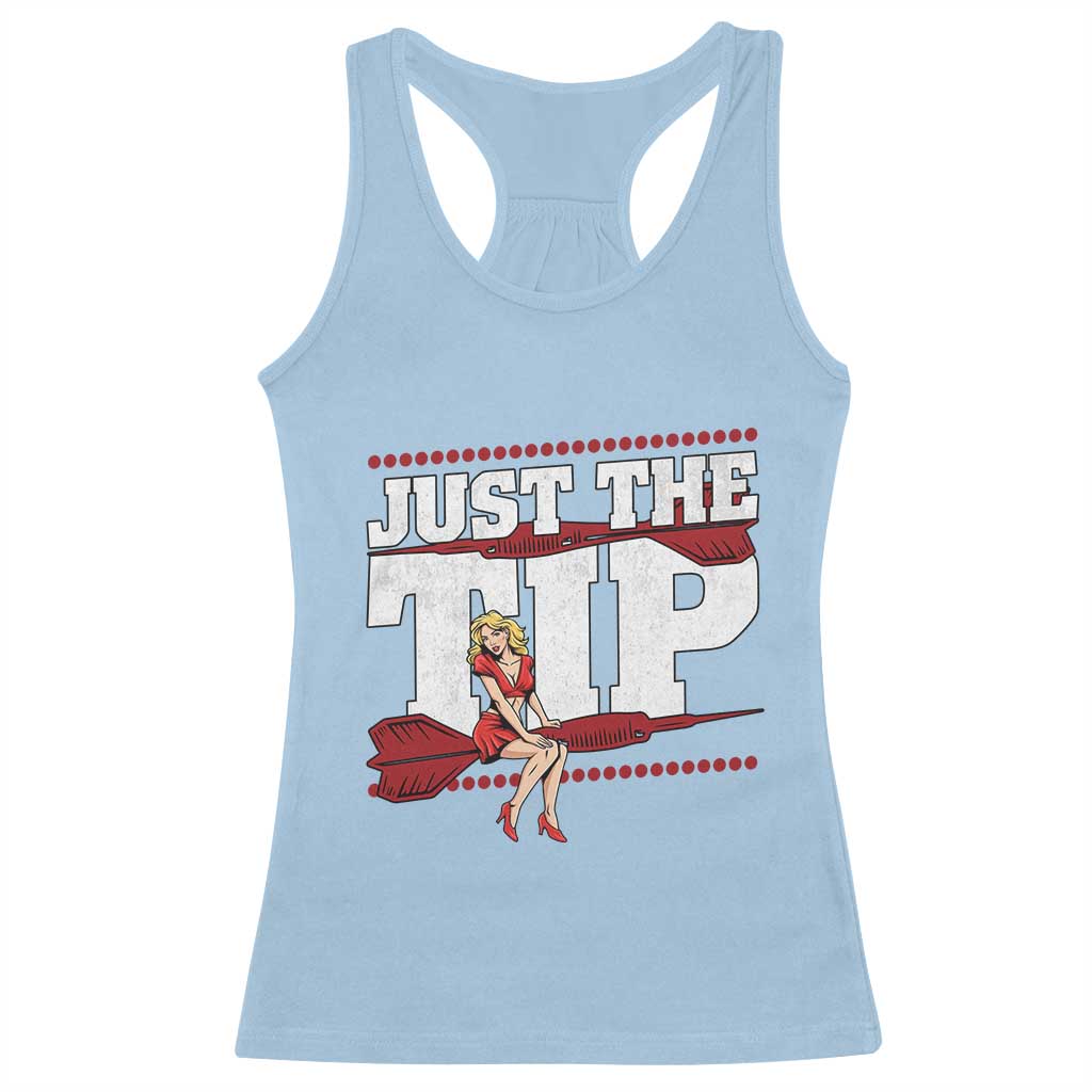 Funny Darts Player Gift Racerback Tank Top Just The Tip - Wonder Print Shop