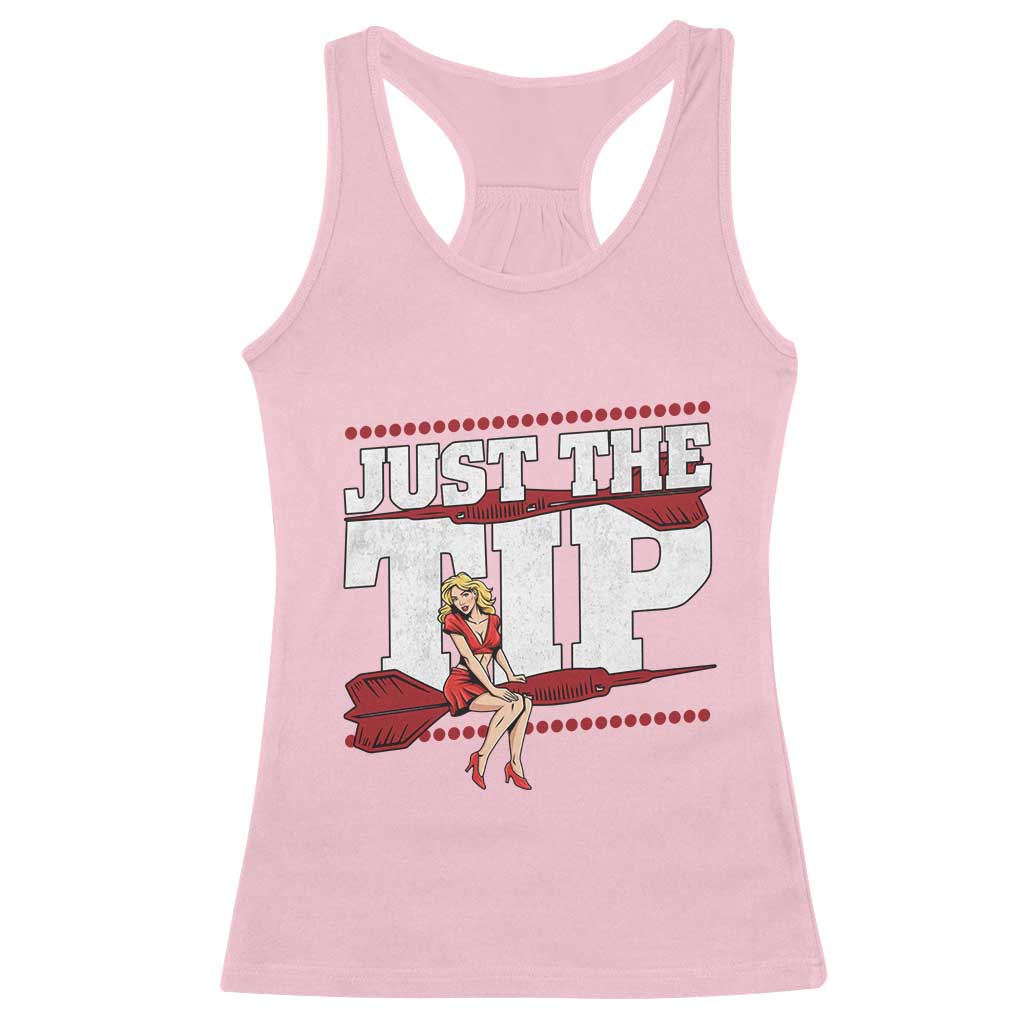 Funny Darts Player Gift Racerback Tank Top Just The Tip - Wonder Print Shop