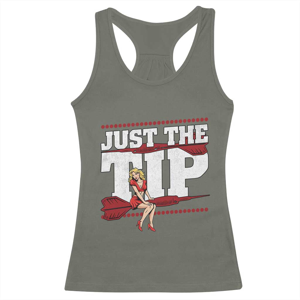 Funny Darts Player Gift Racerback Tank Top Just The Tip - Wonder Print Shop