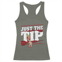 Funny Darts Player Gift Racerback Tank Top Just The Tip - Wonder Print Shop