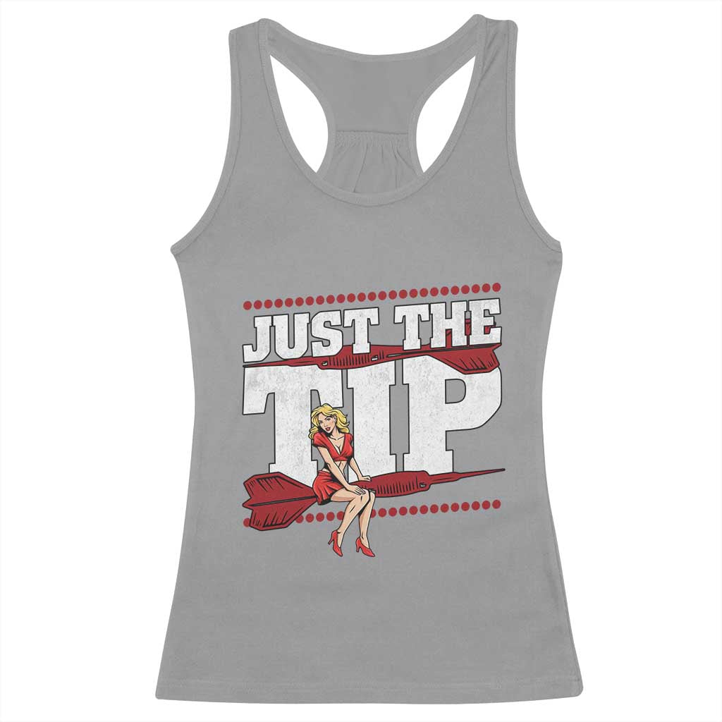 Funny Darts Player Gift Racerback Tank Top Just The Tip - Wonder Print Shop