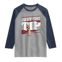 Funny Darts Player Gift Raglan Shirt Just The Tip - Wonder Print Shop