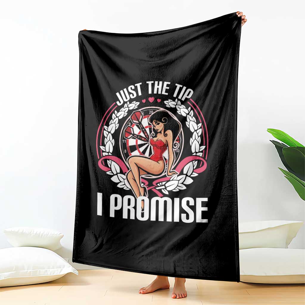 Just The Tip I Promise Throw Blanket Funny Dart Player Quote For Pub Fans - Wonder Print Shop