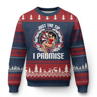Just The Tip I Promise Ugly Christmas Sweater Funny Dart Player Quote For Pub Fans - Wonder Print Shop