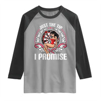 Just The Tip I Promise Raglan Shirt Funny Dart Player Quote For Pub Fans - Wonder Print Shop