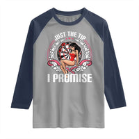 Just The Tip I Promise Raglan Shirt Funny Dart Player Quote For Pub Fans - Wonder Print Shop