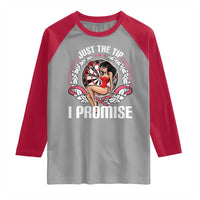 Just The Tip I Promise Raglan Shirt Funny Dart Player Quote For Pub Fans - Wonder Print Shop