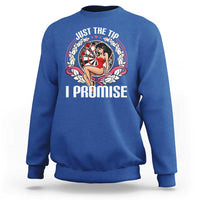 Just The Tip I Promise Sweatshirt Funny Dart Player Quote For Pub Fans - Wonder Print Shop