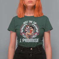 Just The Tip I Promise T Shirt For Women Funny Dart Player Quote For Pub Fans - Wonder Print Shop