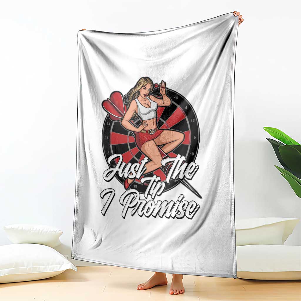 Just The Tip I Promise Throw Blanket Sexy Pin Up Girl Dartist Gift - Wonder Print Shop