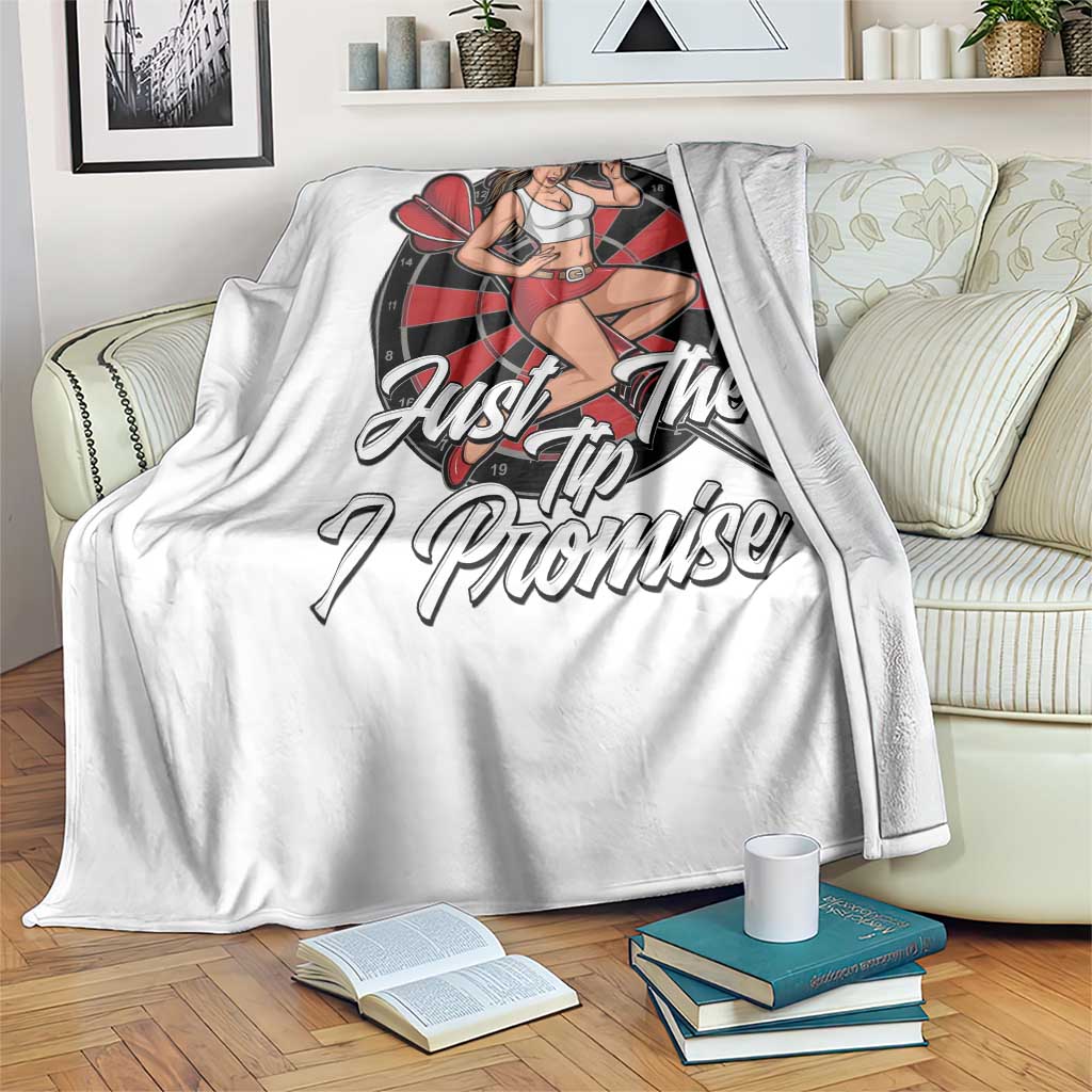 Just The Tip I Promise Throw Blanket Sexy Pin Up Girl Dartist Gift - Wonder Print Shop