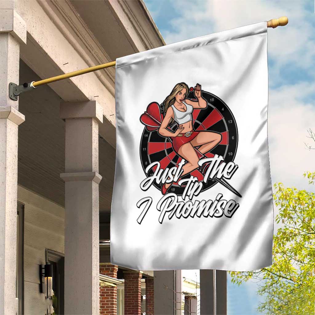 Just The Tip I Promise Garden Flag Sexy Pin Up Girl Dartist Gift - Wonder Print Shop