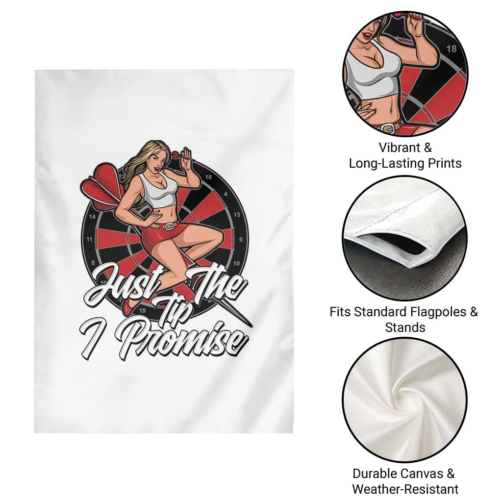 Just The Tip I Promise Garden Flag Sexy Pin Up Girl Dartist Gift - Wonder Print Shop