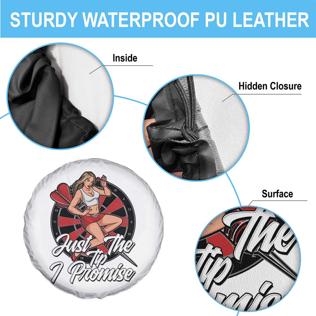 Just The Tip I Promise Spare Tire Cover Sexy Pin Up Girl Dartist Gift - Wonder Print Shop