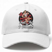 Just The Tip I Promise Baseball Cap Sexy Pin Up Girl Dartist Gift