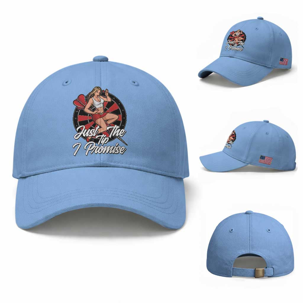 Just The Tip I Promise Baseball Cap Sexy Pin Up Girl Dartist Gift