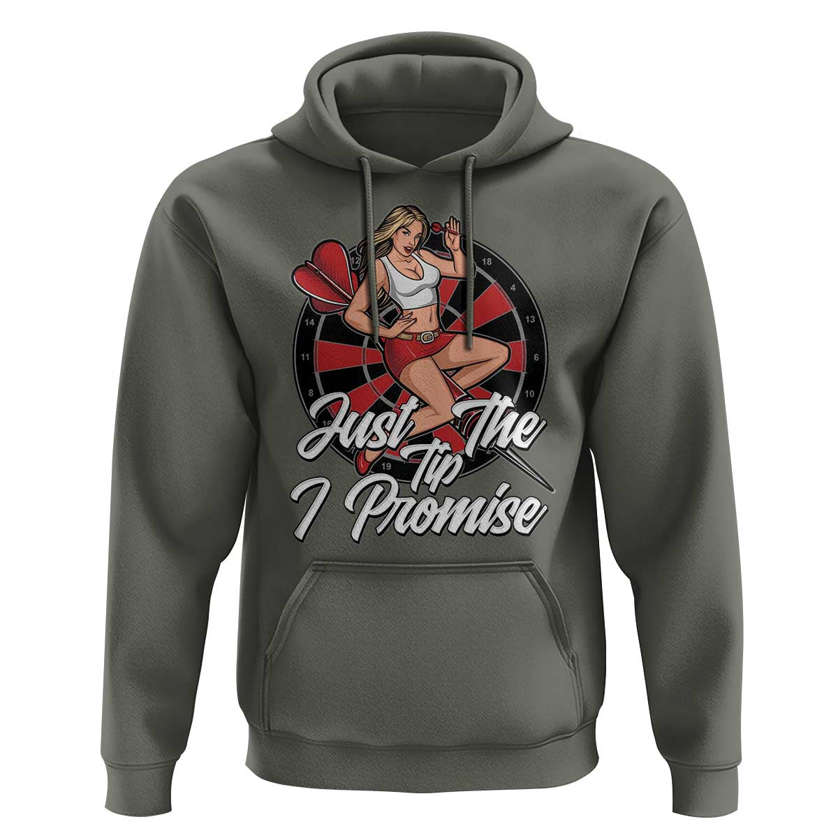 Just The Tip I Promise Hoodie Sexy Pin Up Girl Dartist Gift - Wonder Print Shop