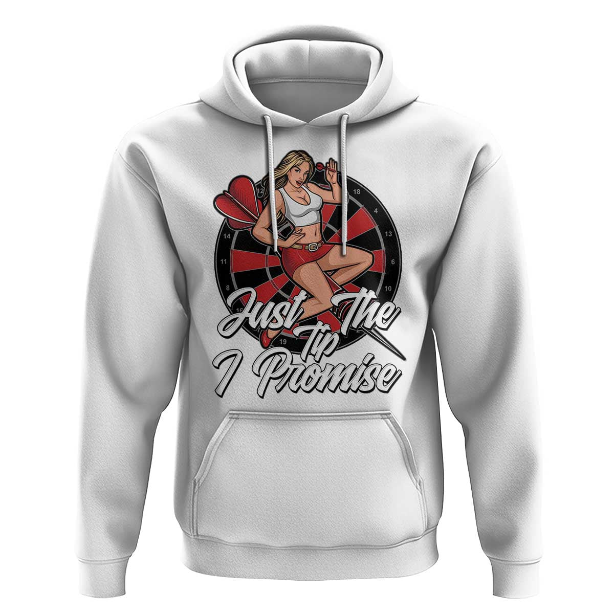 Just The Tip I Promise Hoodie Sexy Pin Up Girl Dartist Gift - Wonder Print Shop
