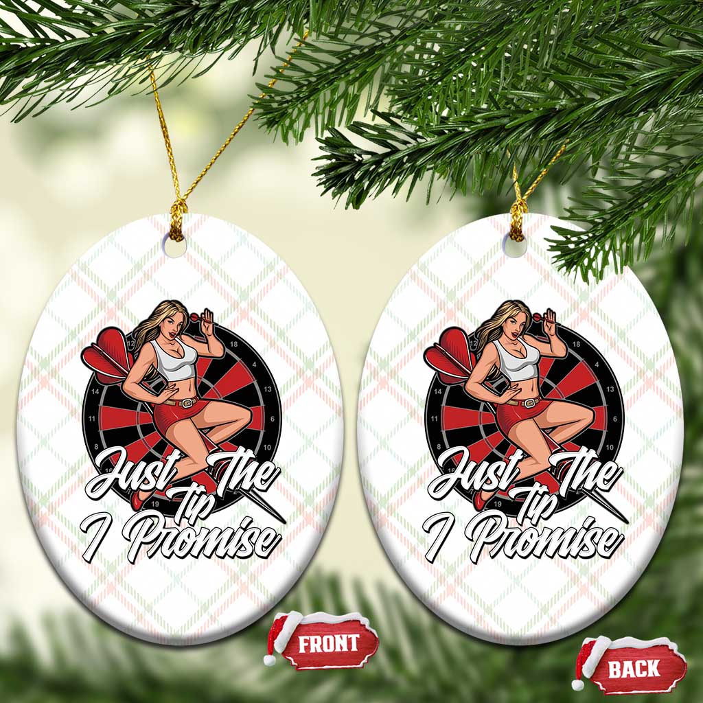 Just The Tip I Promise Ceramic Ornament Sexy Pin Up Girl Dartist Gift - Wonder Print Shop