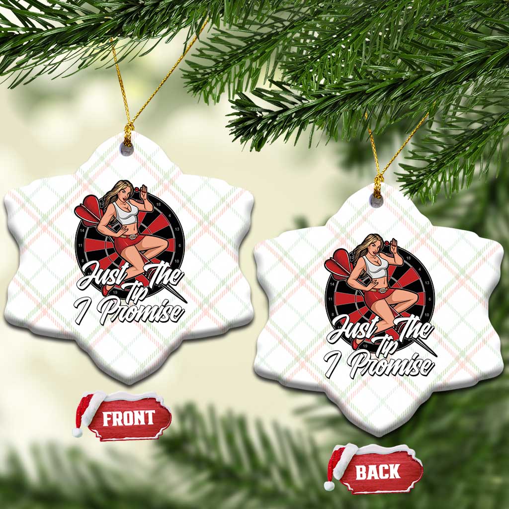 Just The Tip I Promise Ceramic Ornament Sexy Pin Up Girl Dartist Gift - Wonder Print Shop