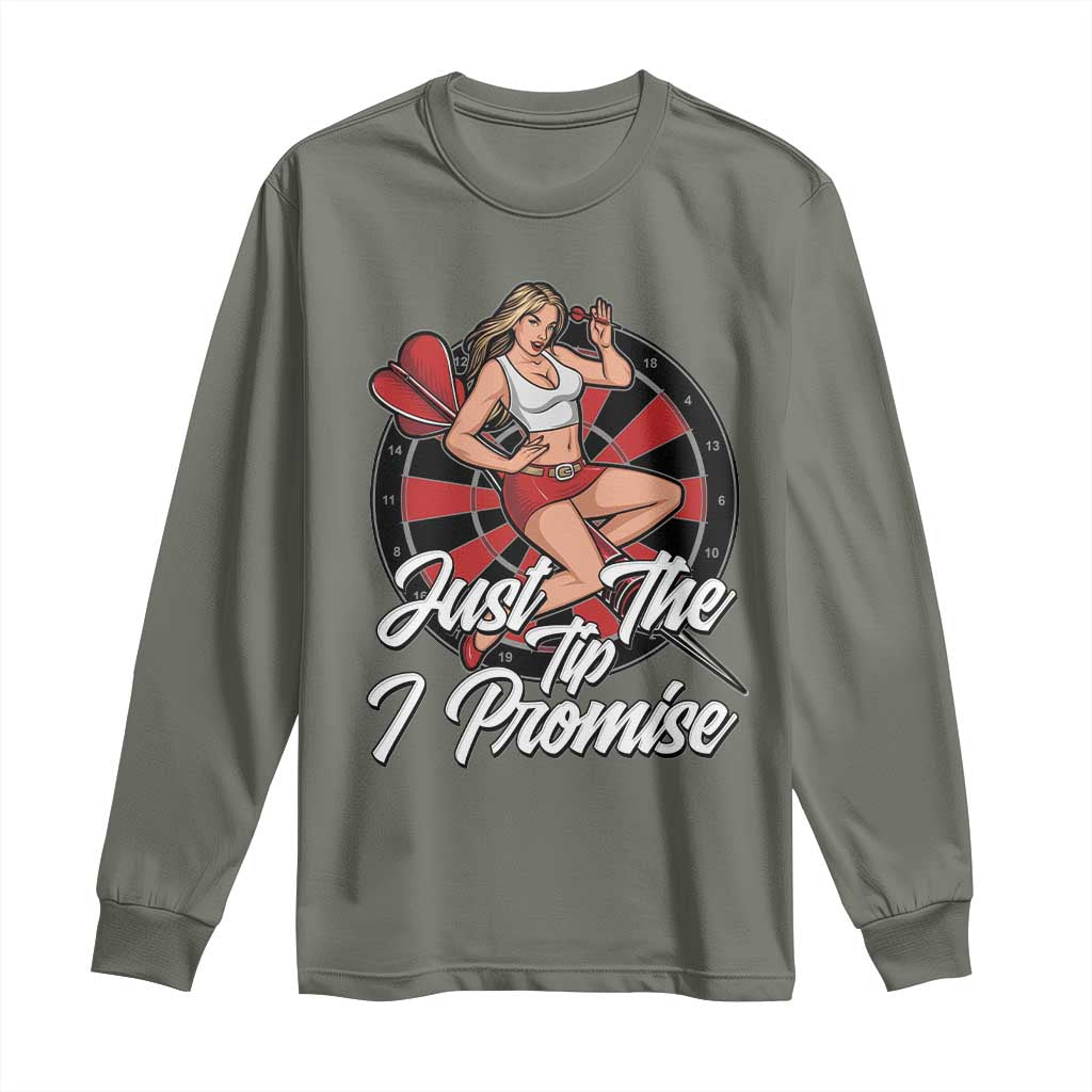 Just The Tip I Promise Long Sleeve Shirt Sexy Pin Up Girl Dartist Gift - Wonder Print Shop